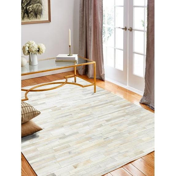 Darya Home Cowhide Geometric Indoor Rug