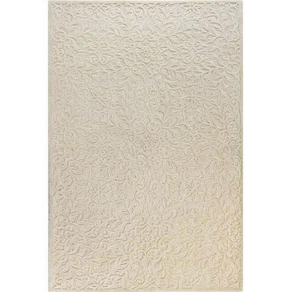 Darya Home Houston Collection Transitional Floral Area Rug Ivory