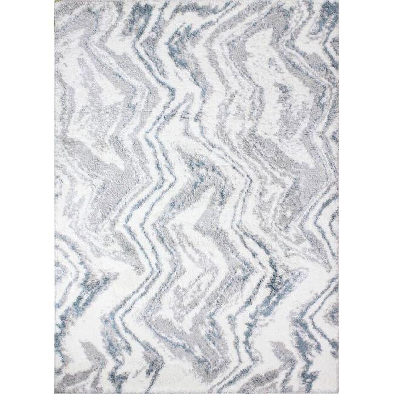 Luxurious Gray Shag Synthetic Rug 7'6" x 9'6"