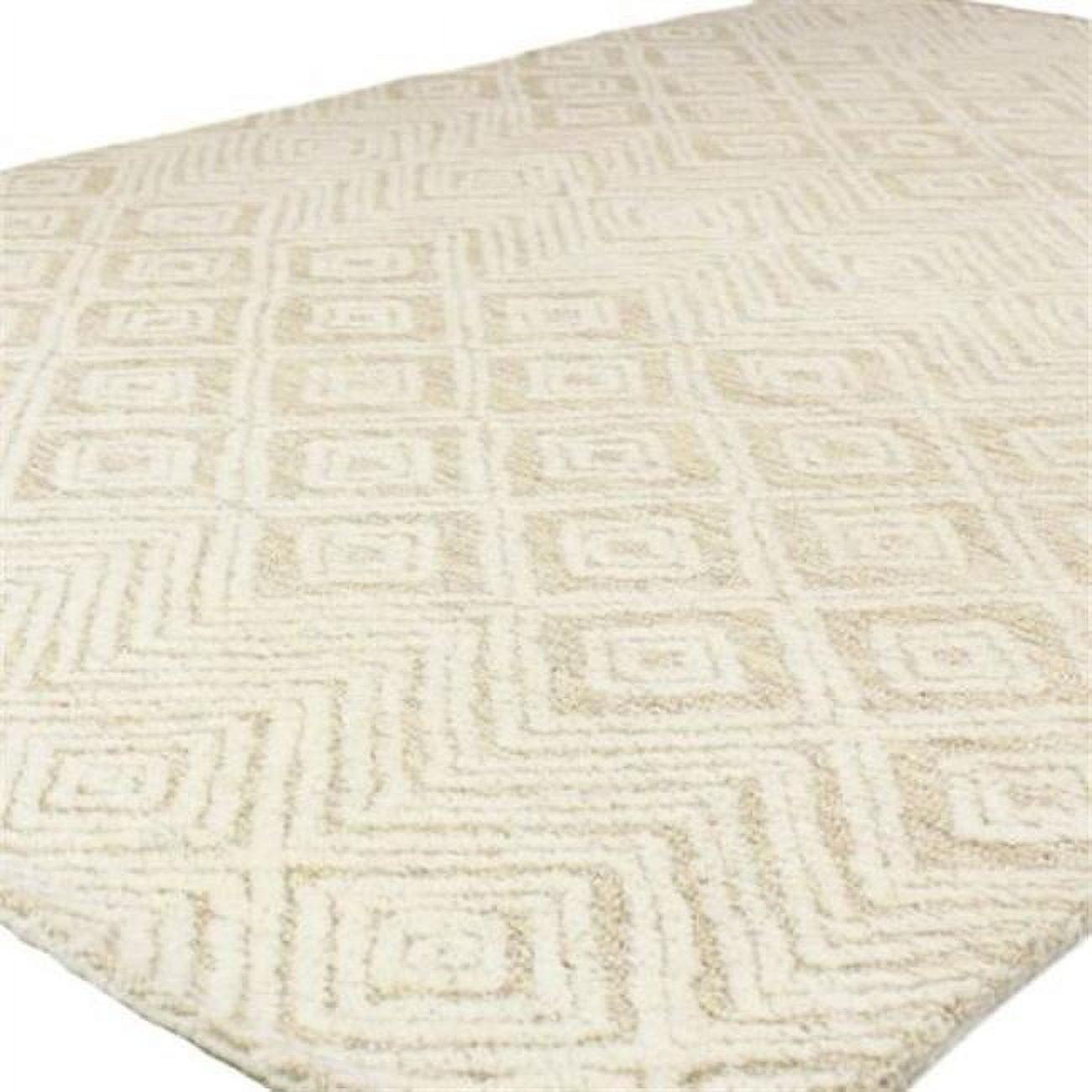 Beige Handmade Wool Tufted Rectangular 7'6" x 9'6" Rug