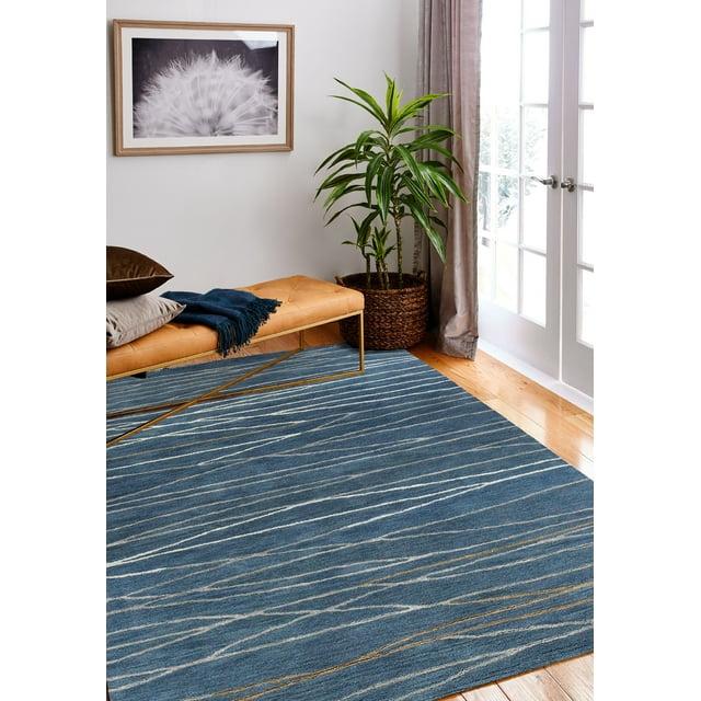 Darya Home Ladonna Collection Contemporary Abstract Area Rug Azure | Wayfair