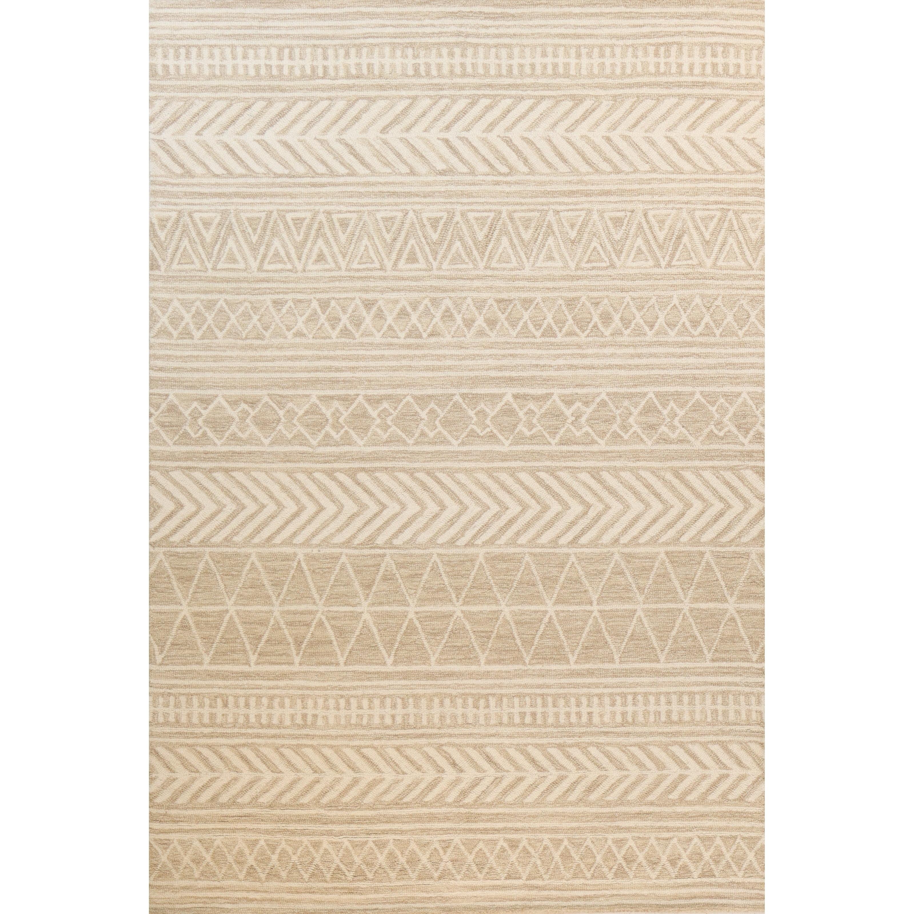 Darya Home Shad Collection Transitional Geometric Area Rug Beige