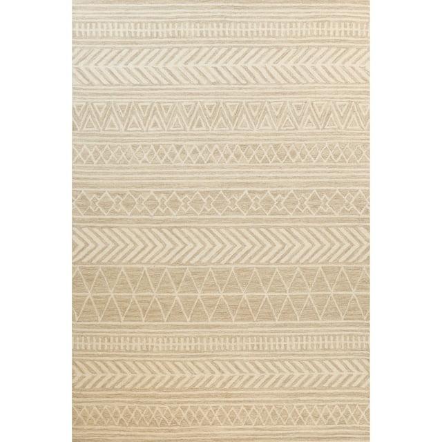 Darya Home Shad Collection Transitional Geometric Area Rug Beige | Wayfair
