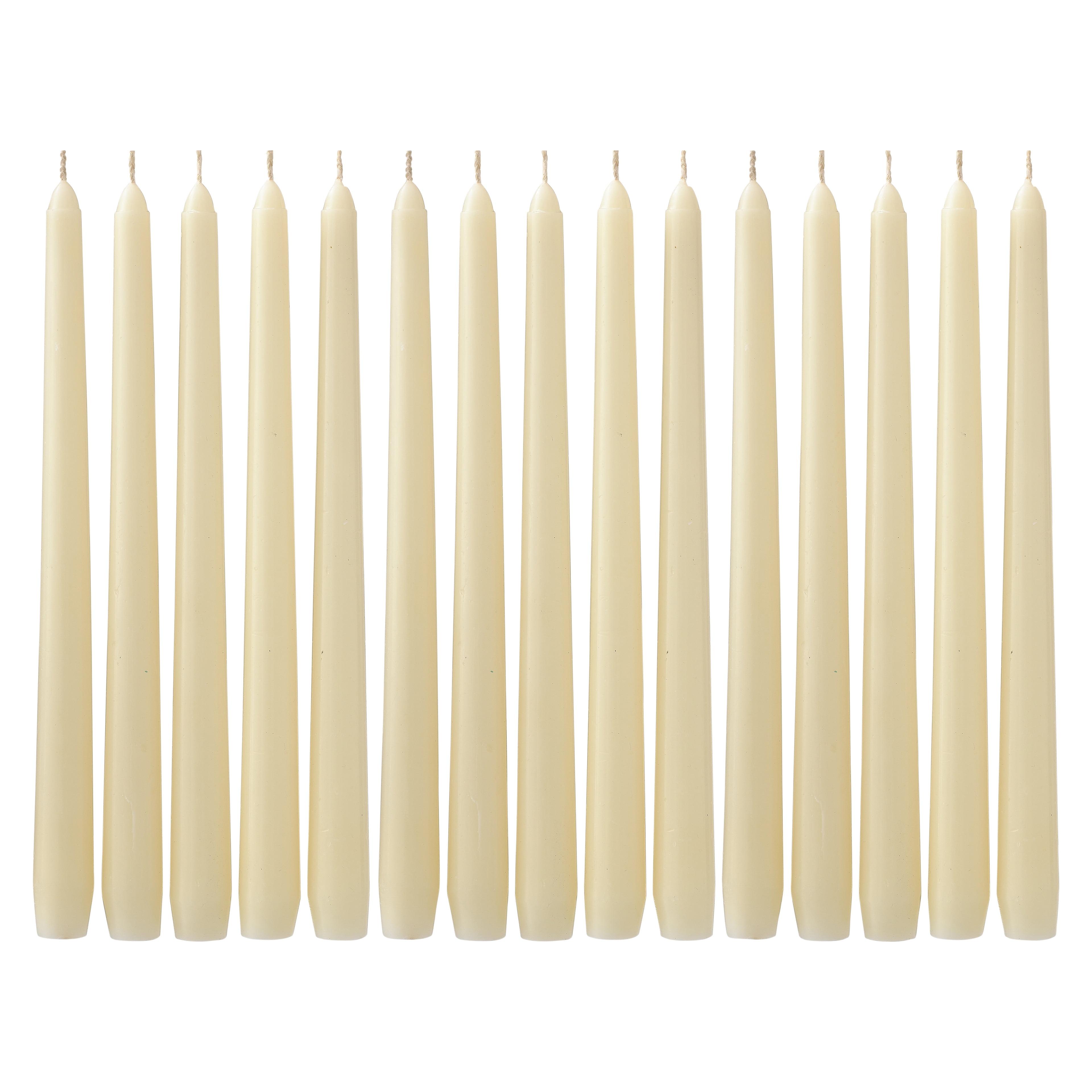 Ivory Unscented Paraffin Wax Taper Candle Set