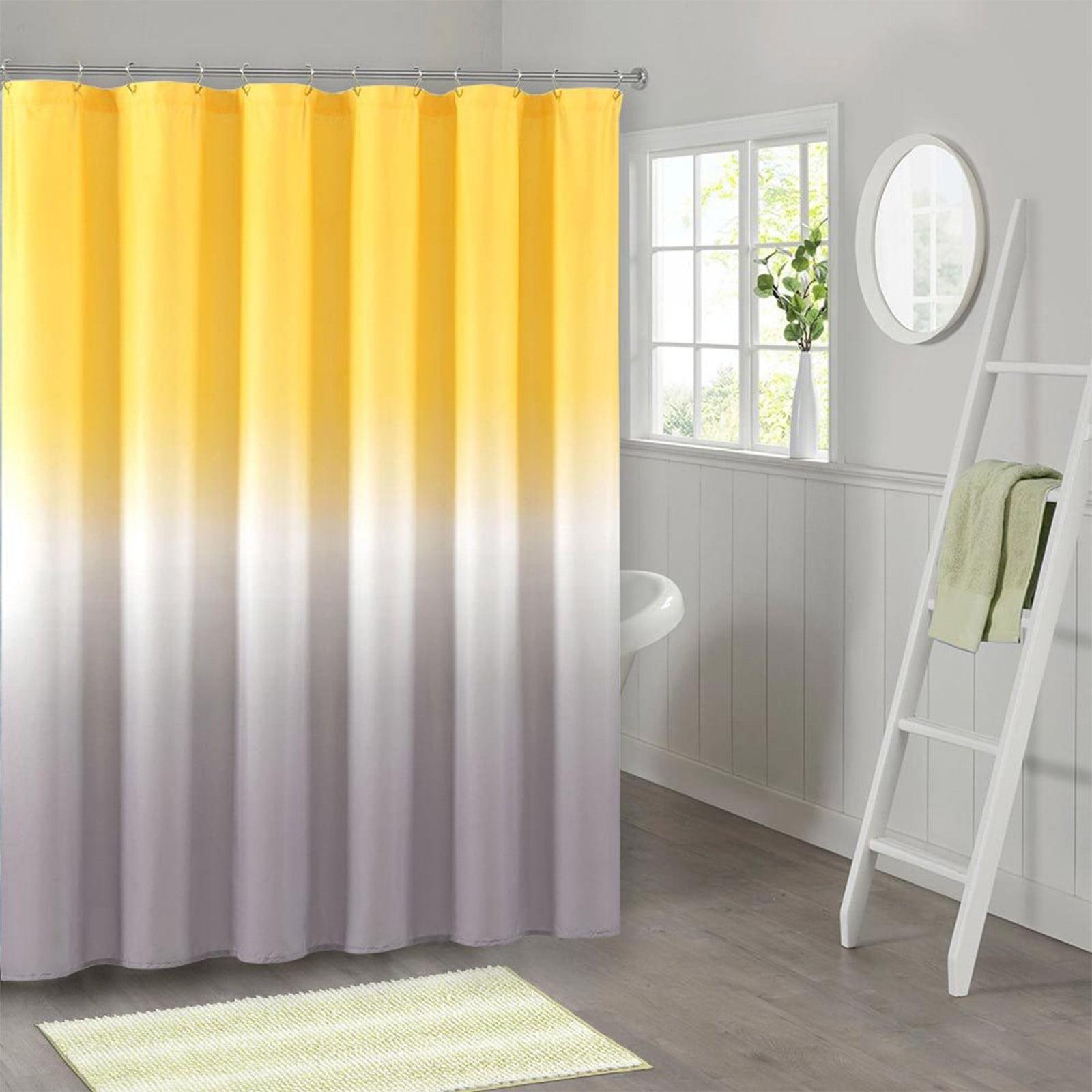 Kate Aurora Living Multi Color Ombre Fabric Shower Curtain - Gray/Yellow