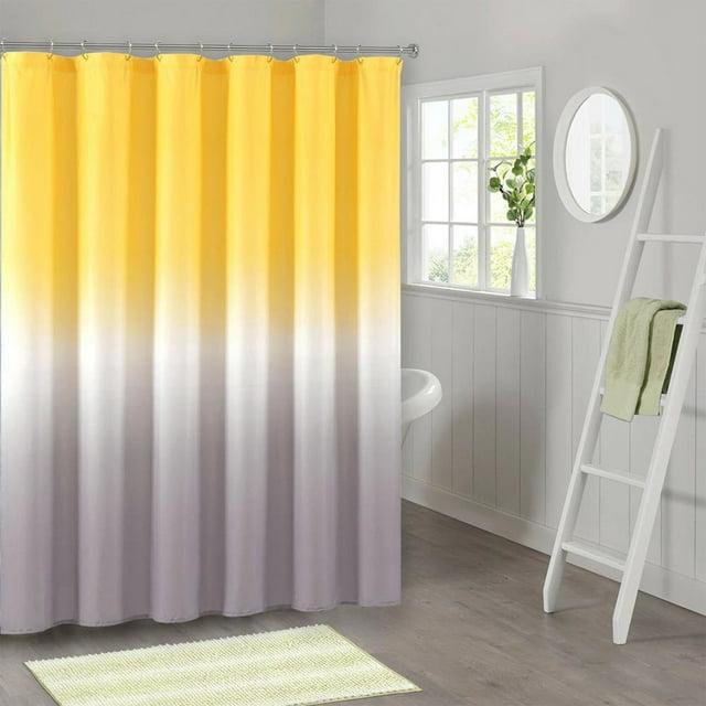 Kate Aurora Living Multi Color Ombre Fabric Shower Curtain - Gray/Yellow