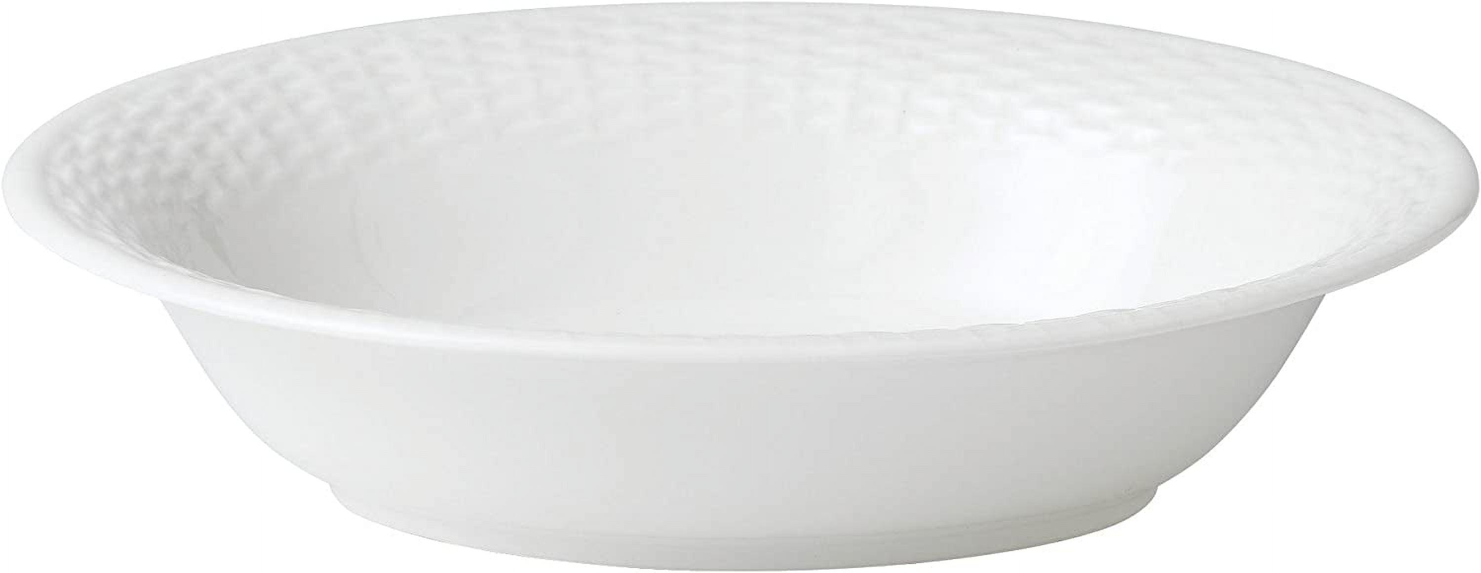 White Textured Ceramic Round Serving Bowl