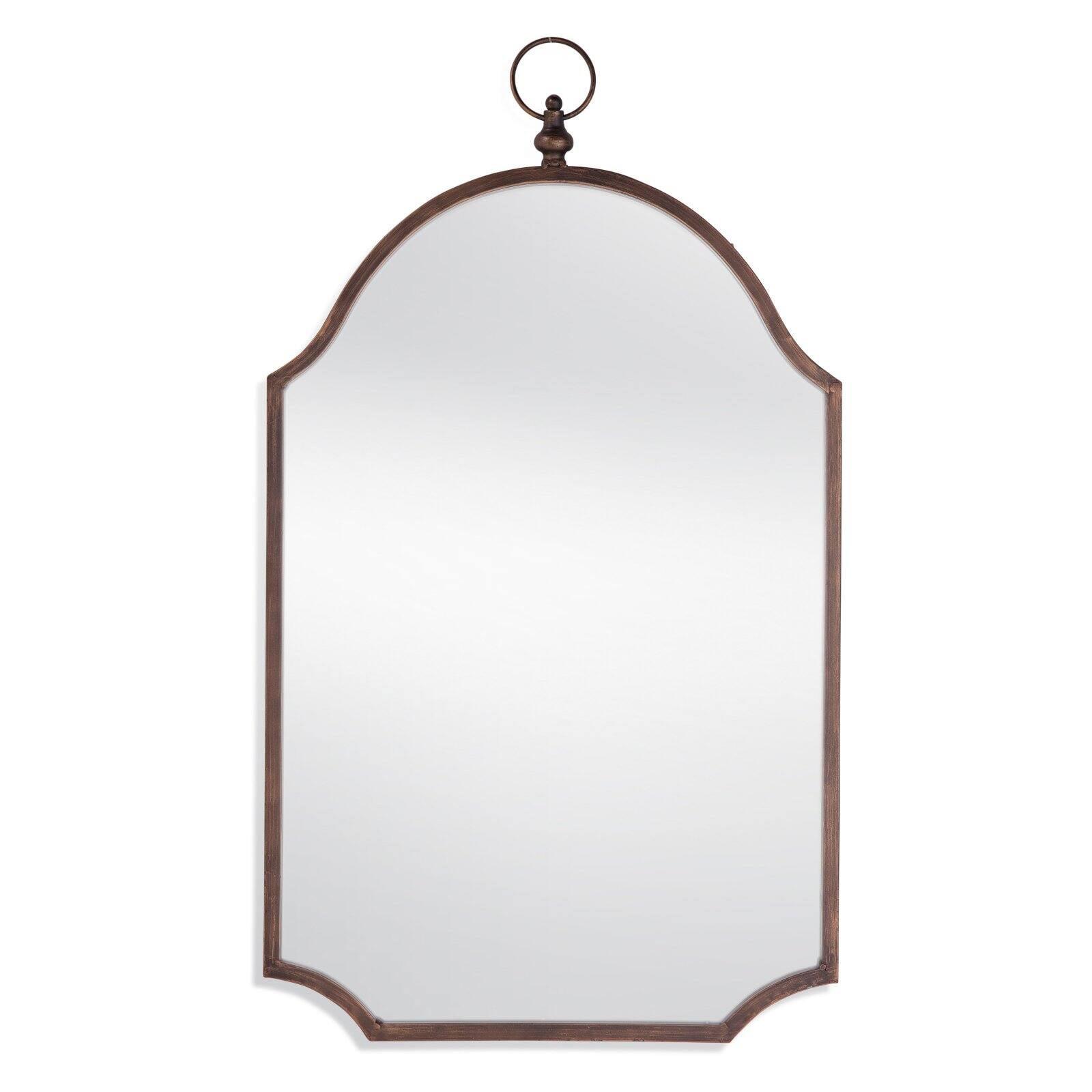 Transitional Malina Rectangular Wall Mirror with Antiqued Bronze Finish