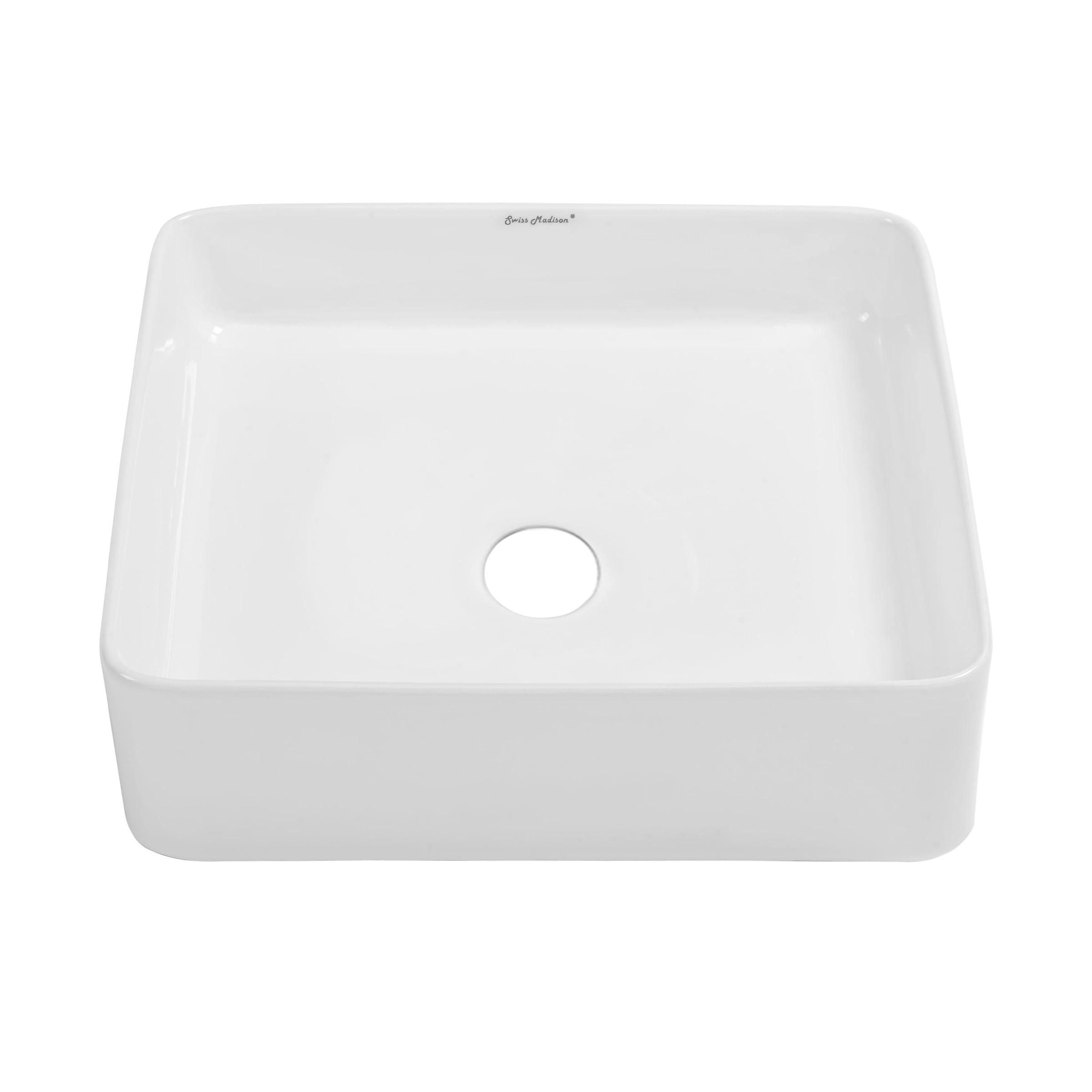 Bastille White Ceramic Square Vessel Sink