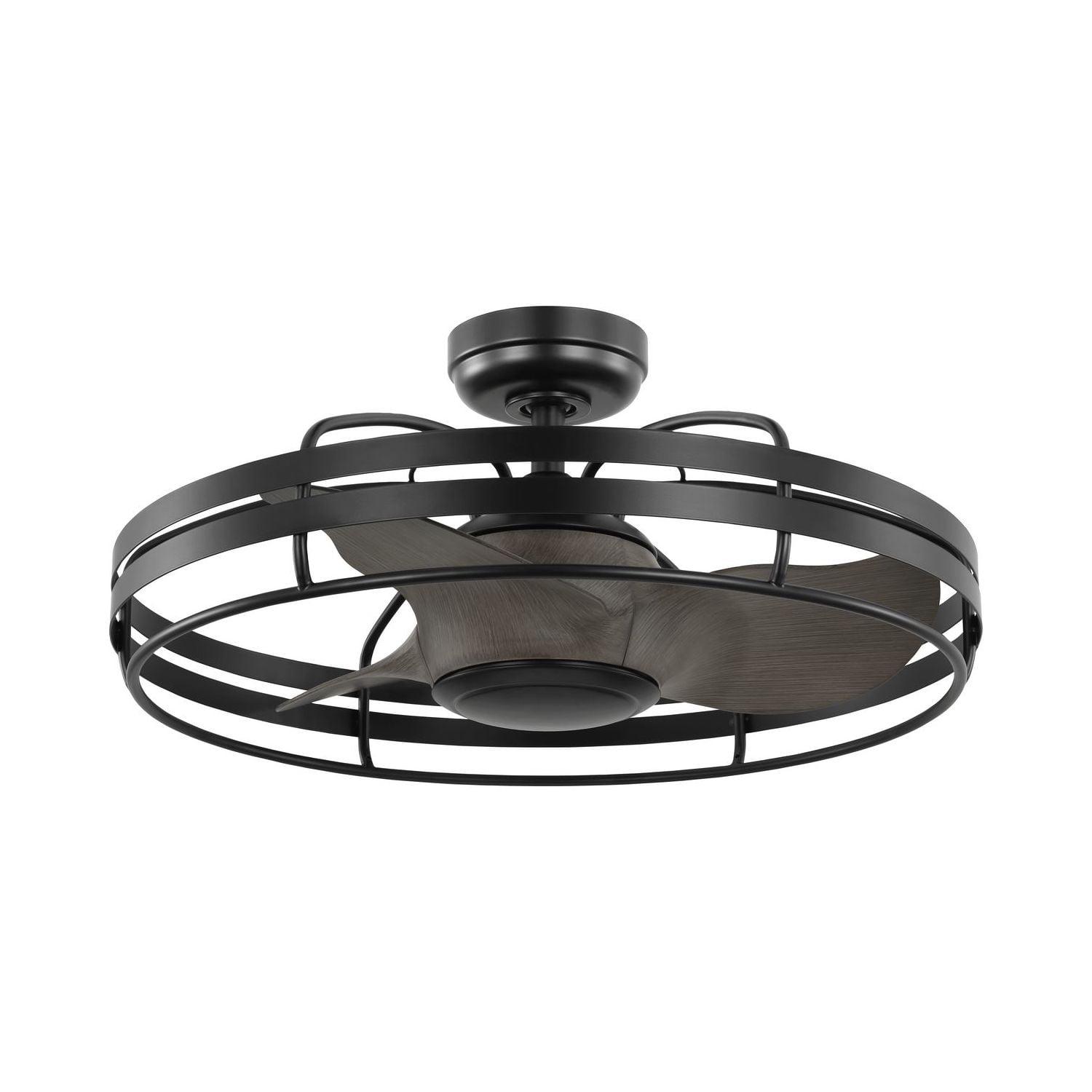 Matte Black 26" Industrial Chandelier Ceiling Fan with Remote