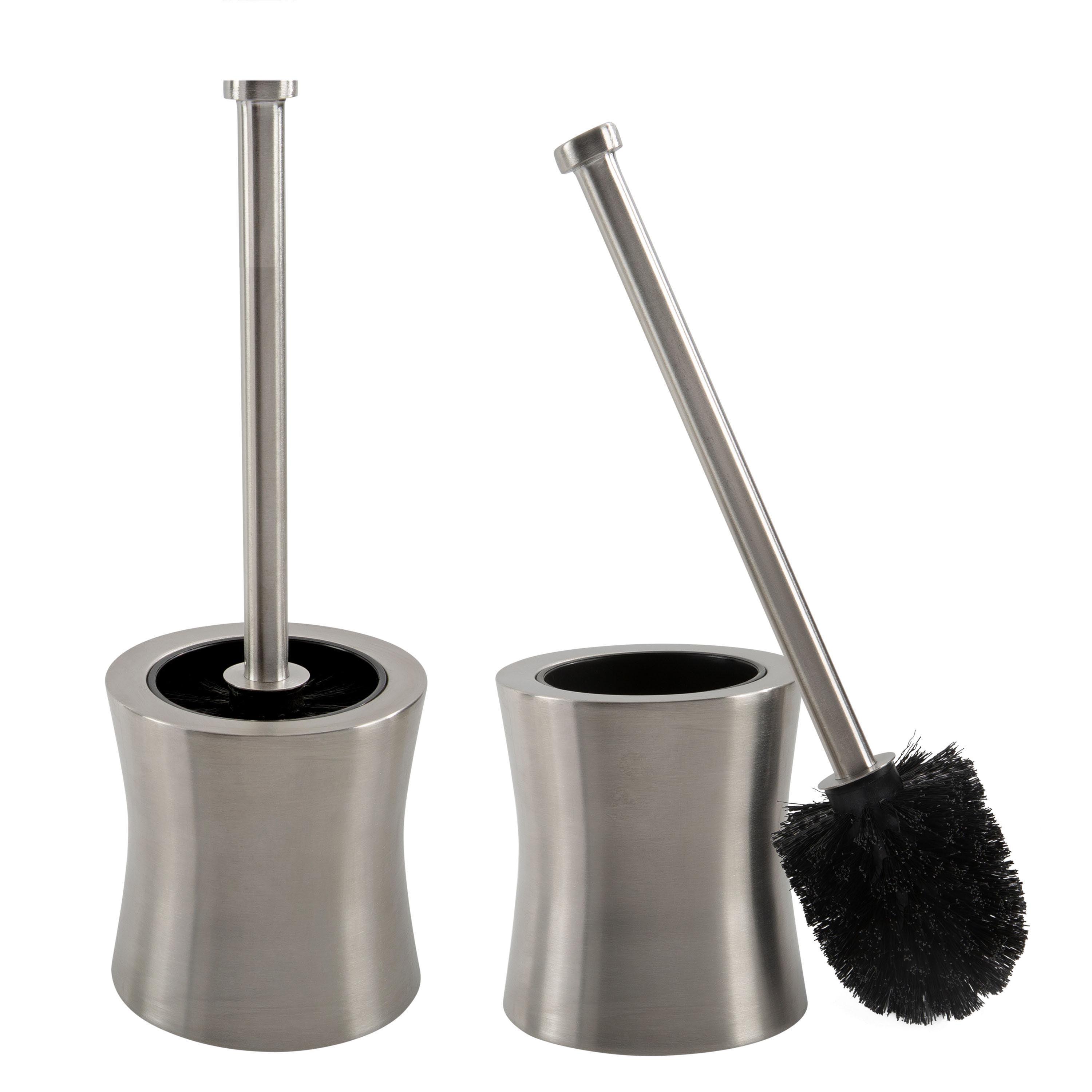 Hourglass Stainless Steel Toilet Brush and Holder Set