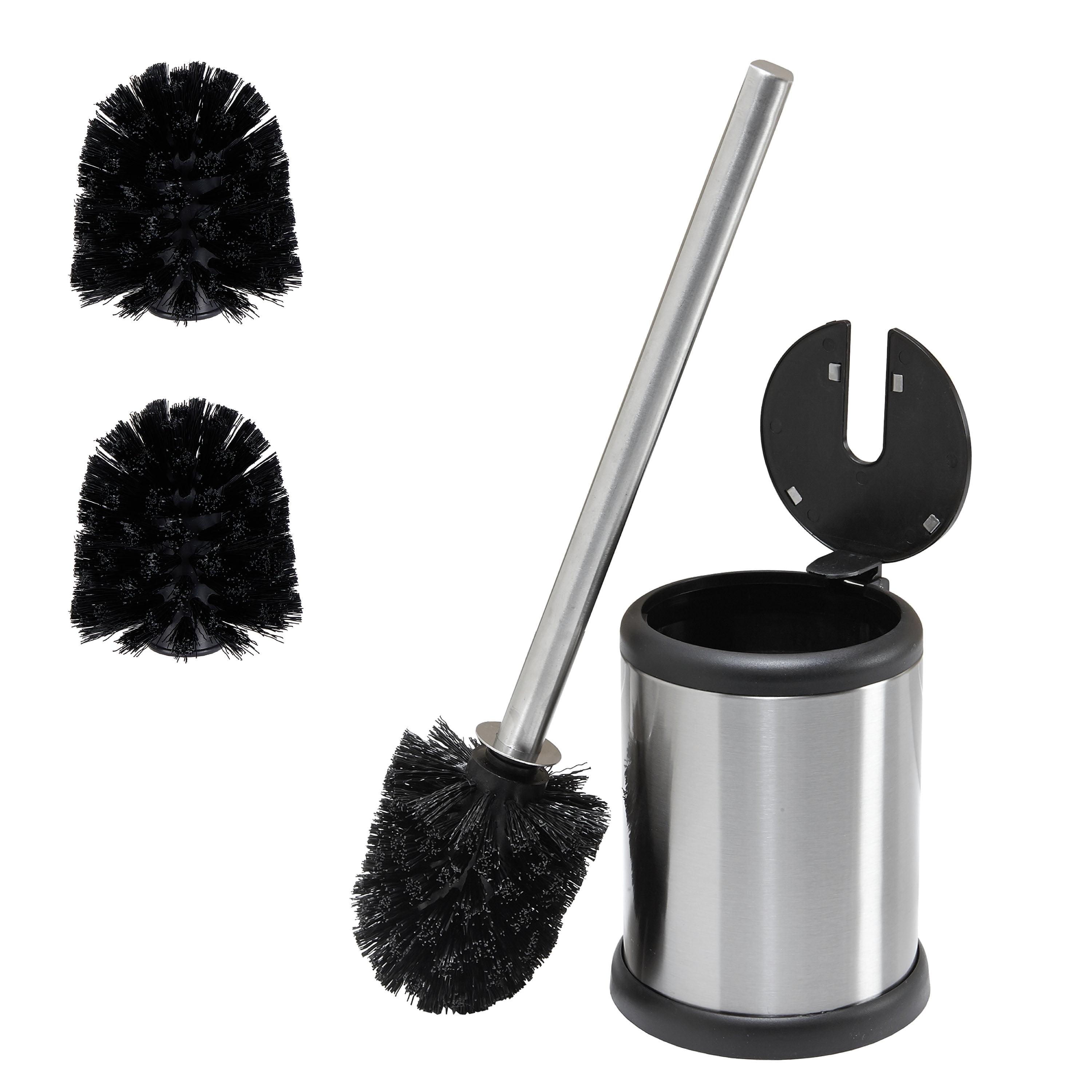 Bath Bliss Bath Bliss 2 Pack Self Closing Lid Toilet Brush and Holder 2 Pack Replacement Brushes