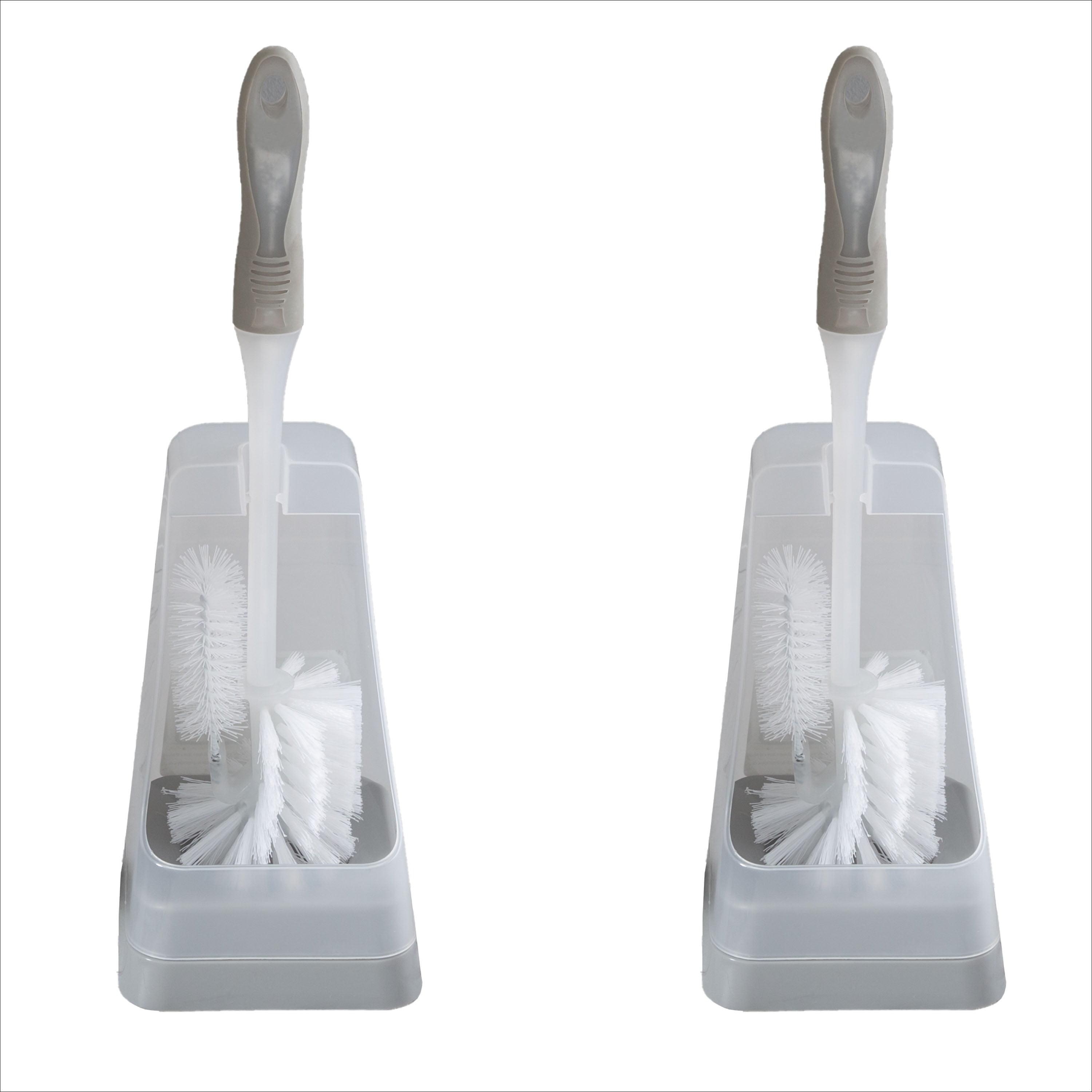 Bath Bliss Plastic Toilet Brush And Holder (Set of 2)