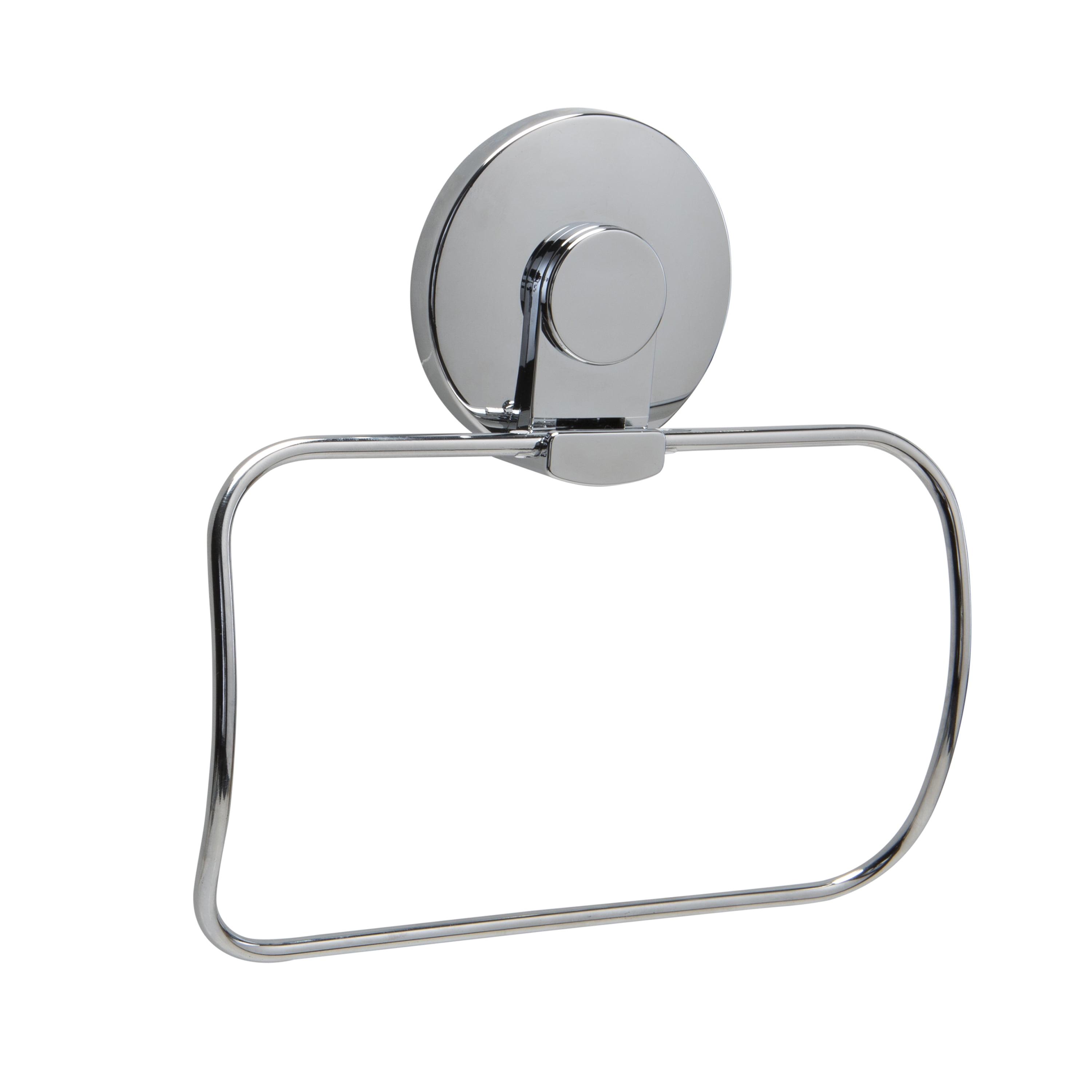 Bath Bliss Gel Suction Towel Holder in Chrome - 7.5"x 1.6"x 7.1"