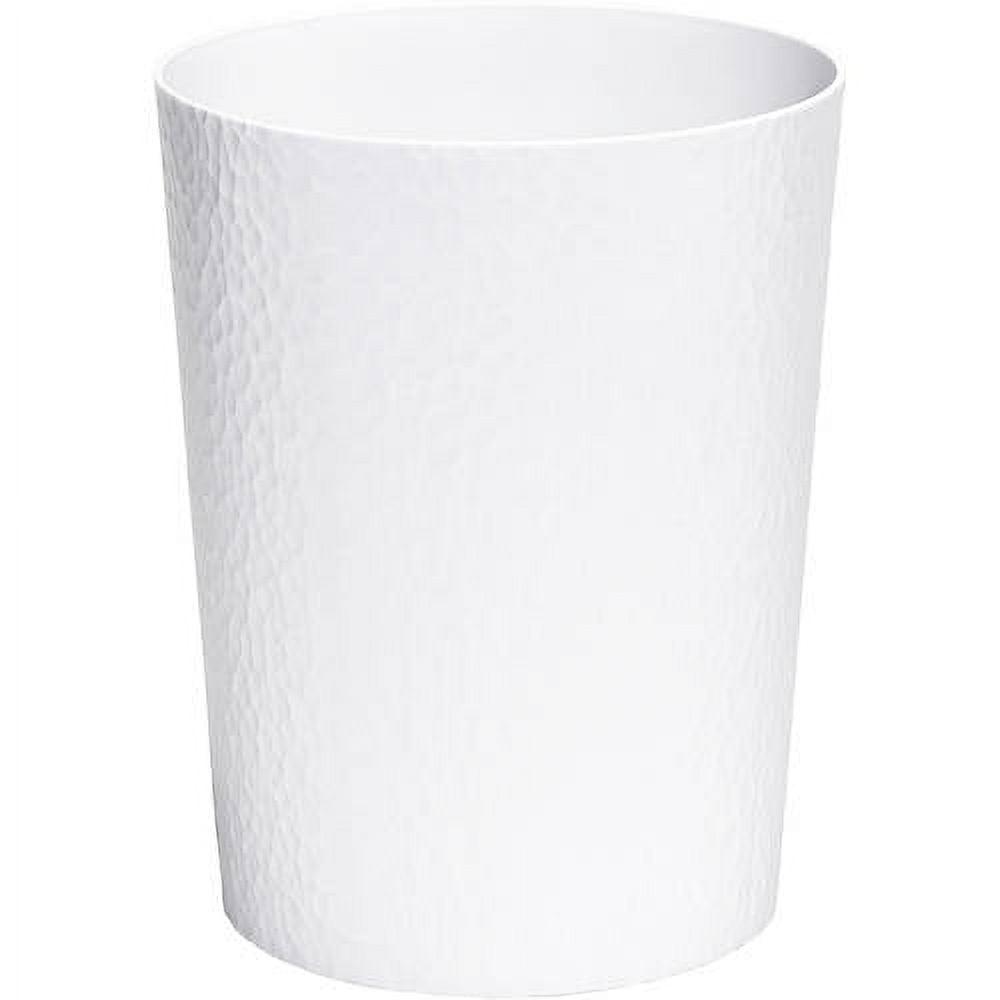 10L Hammered Round Waste Bin White - Bath Bliss