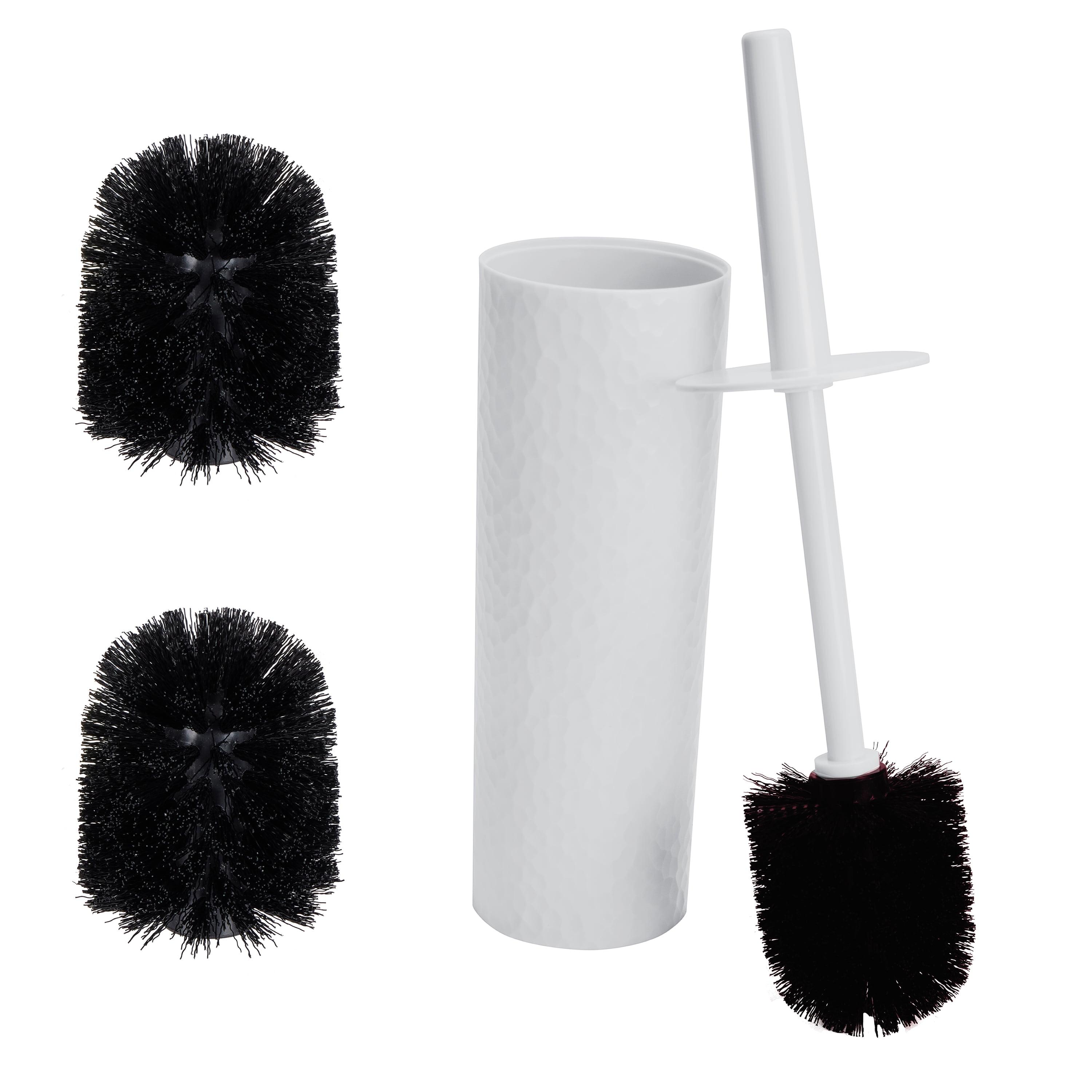 Bath Bliss Hammered Texture Toilet Brush & Holder with 2 Pack Replacement Brushes Set