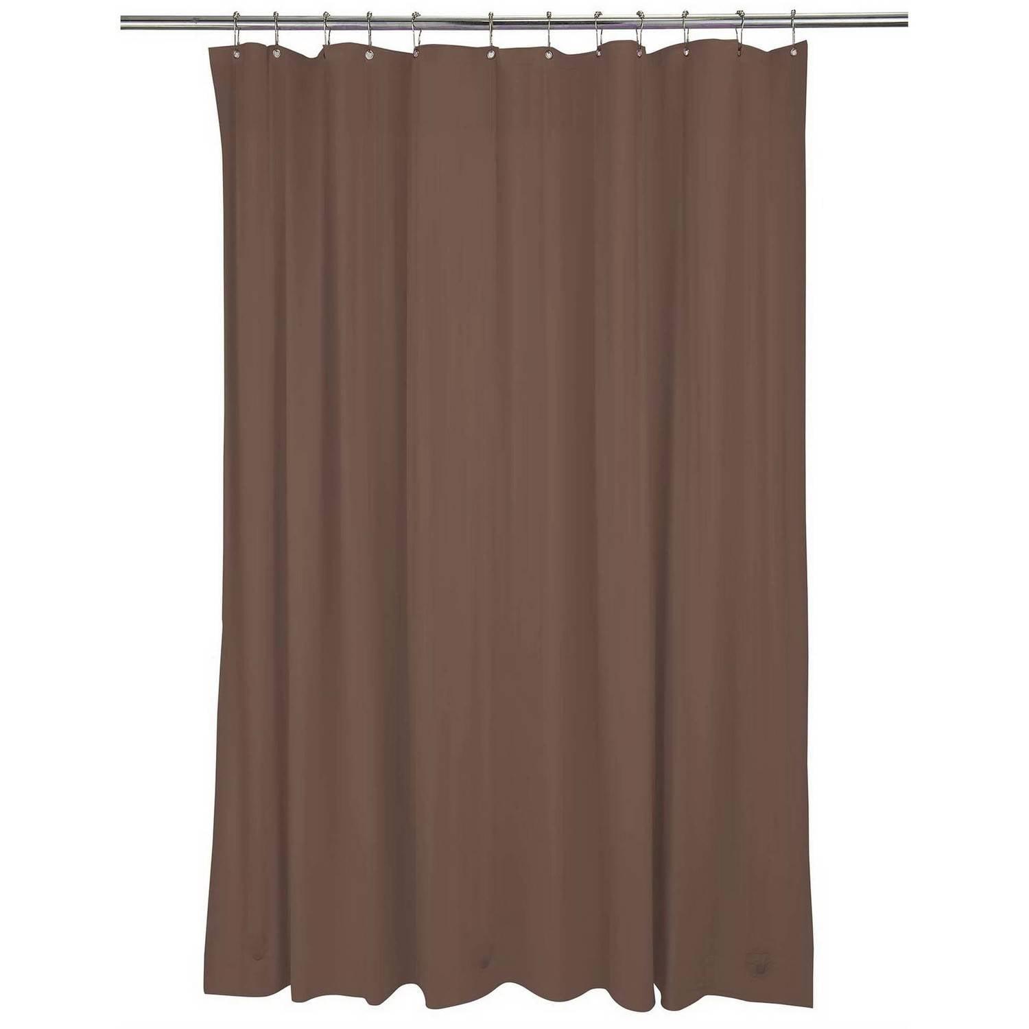 Bath Bliss Heavy Shower Liner with Weighted Hem in Chocolate