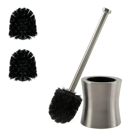 Bath Bliss Bath Bliss Hour Glass Shaped Stainless Steel Toilet Brush and Holder 2 Pack Replacement Brushes
