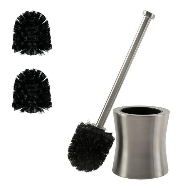 Bath Bliss Bath Bliss Hour Glass Shaped Stainless Steel Toilet Brush and Holder 2 Pack Replacement Brushes