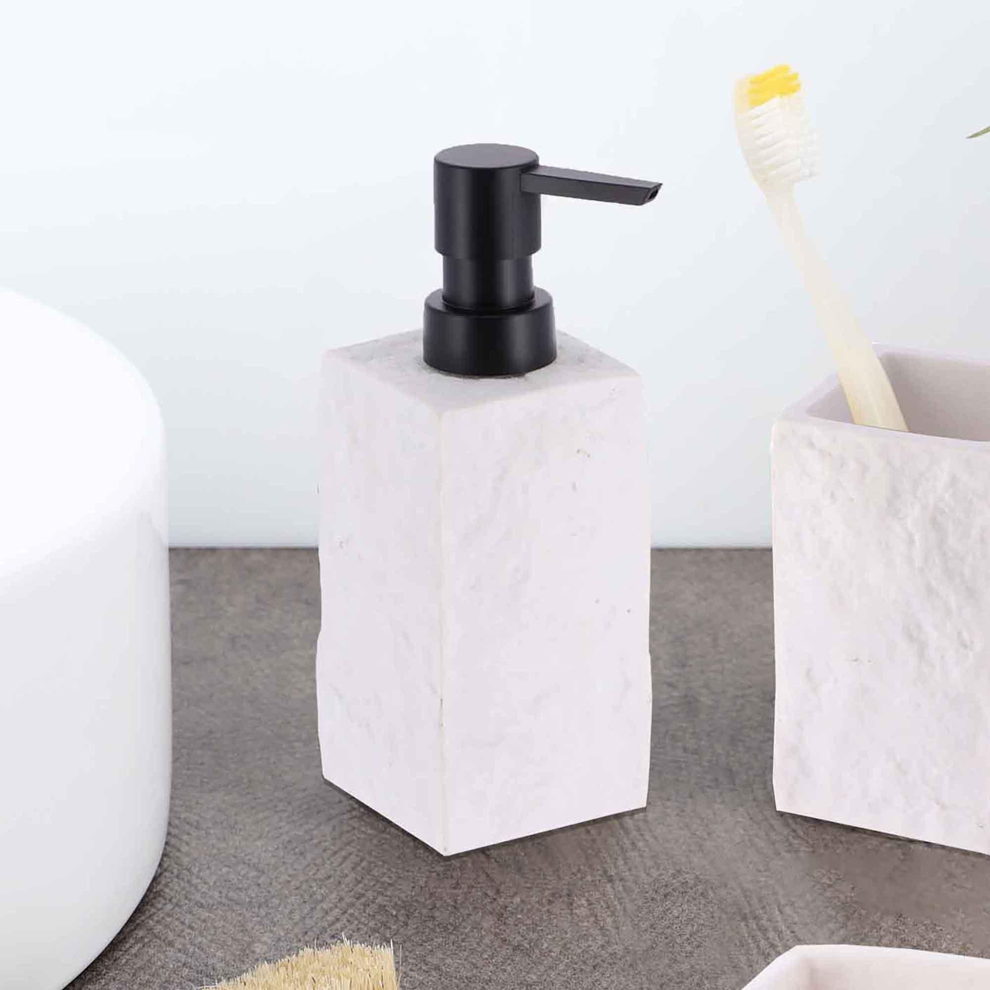 Evideco Stone Bath Square Resin Hand Soap & Lotion Dispenser