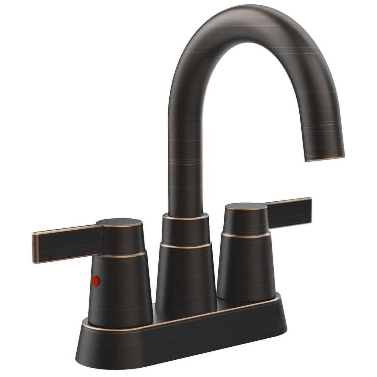 Bathroom Faucet Oil Rubbed Bronze 2-Handle Bathroom Sink Faucet 360 Degree High Arc Swivel Spout Centerset 4 Inch Vanity Faucet Bathroom Faucet 3 Holes Lavatory Faucet 93631