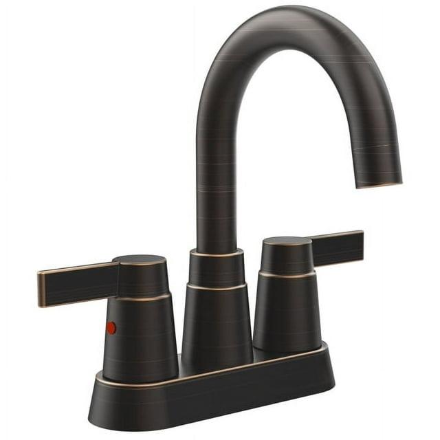 Bathroom Faucet Oil Rubbed Bronze 2-Handle Bathroom Sink Faucet 360 Degree High Arc Swivel Spout Centerset 4 Inch Vanity Faucet Bathroom Faucet 3 Holes Lavatory Faucet 93631