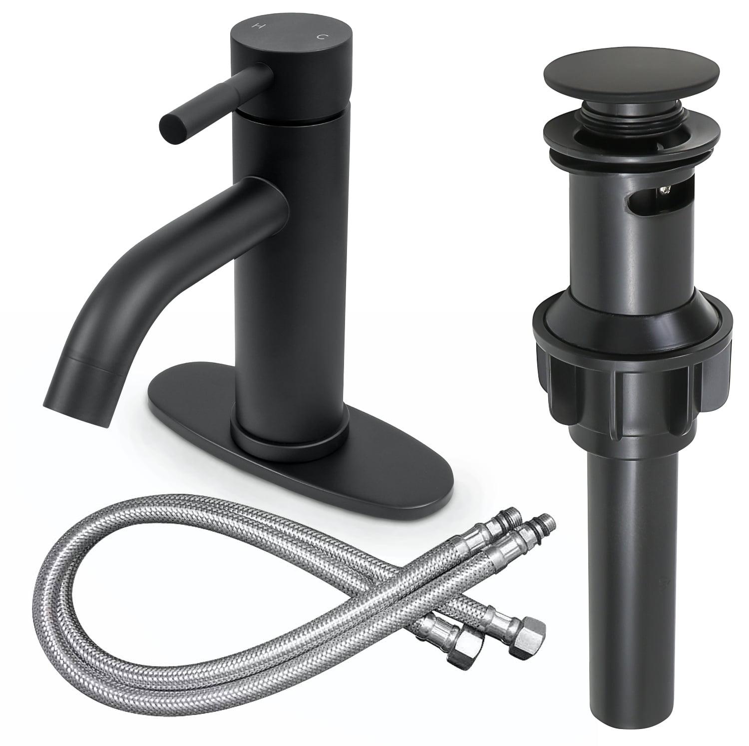 Matte Black Stainless Steel Single Handle Bathroom Faucet