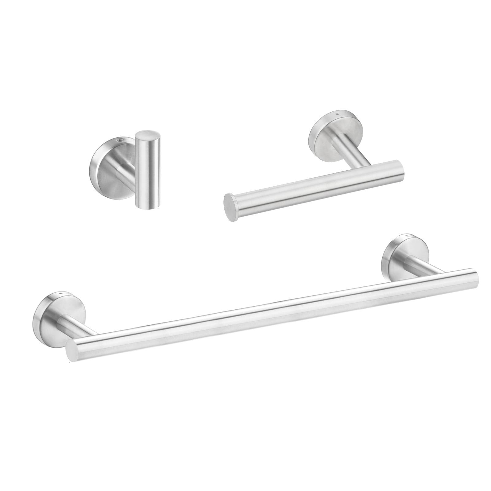 Silver Stainless Steel 3-Piece Bathroom Hardware Set