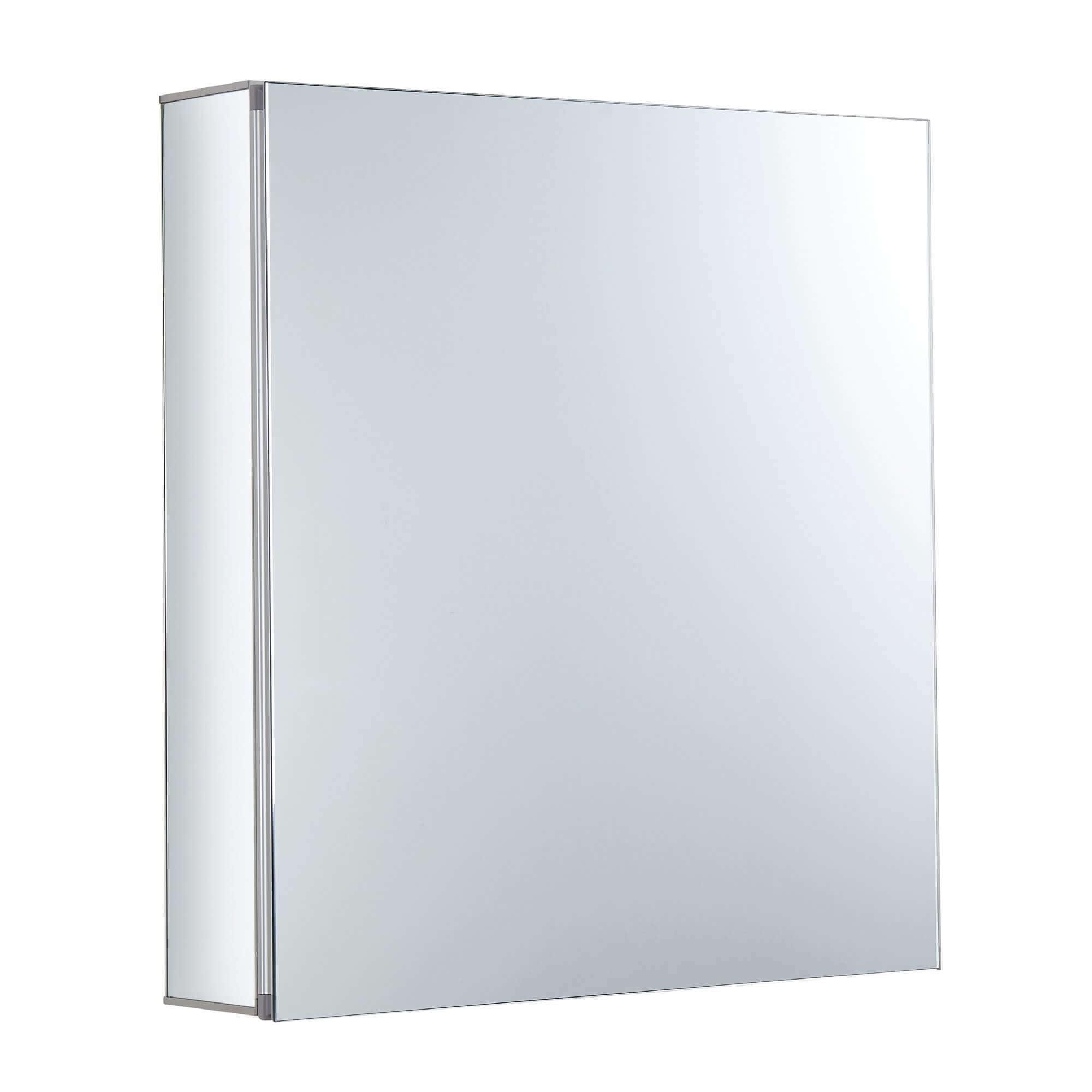 Fine Fixtures Bathroom Medicine Cabinet - Single Door, Recessed/Surface Mount - Right/Left Hinged - Mirrored Interior