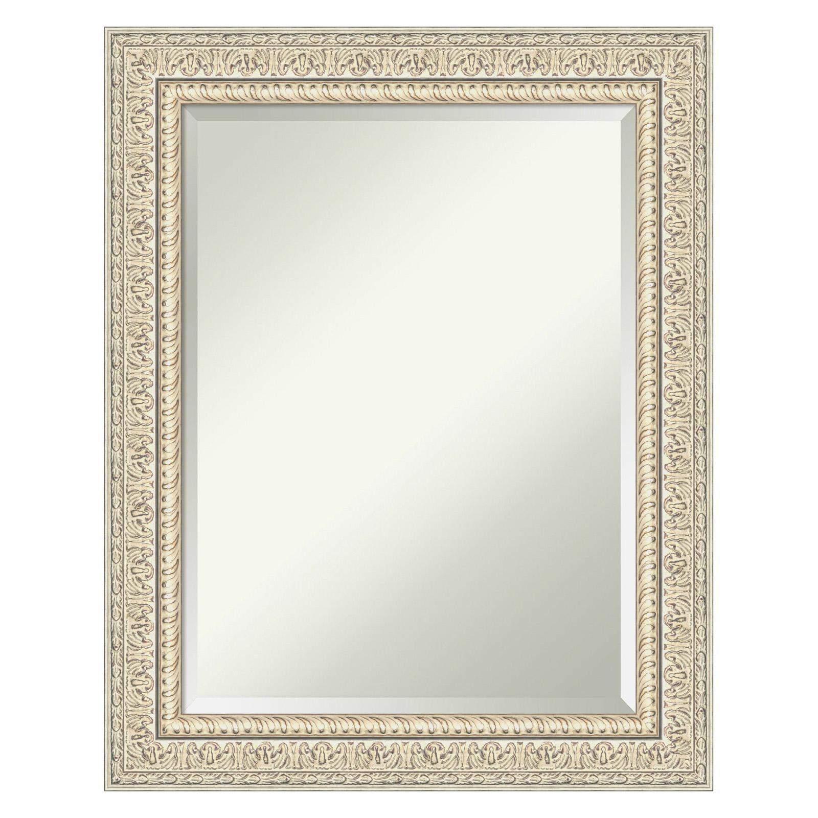 Fair Baroque Cream Beveled Wood Framed Wall Mirror