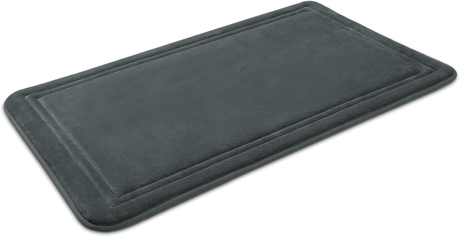 Charcoal Gray Memory Foam Non-Slip Bath Rug 20" x 31"