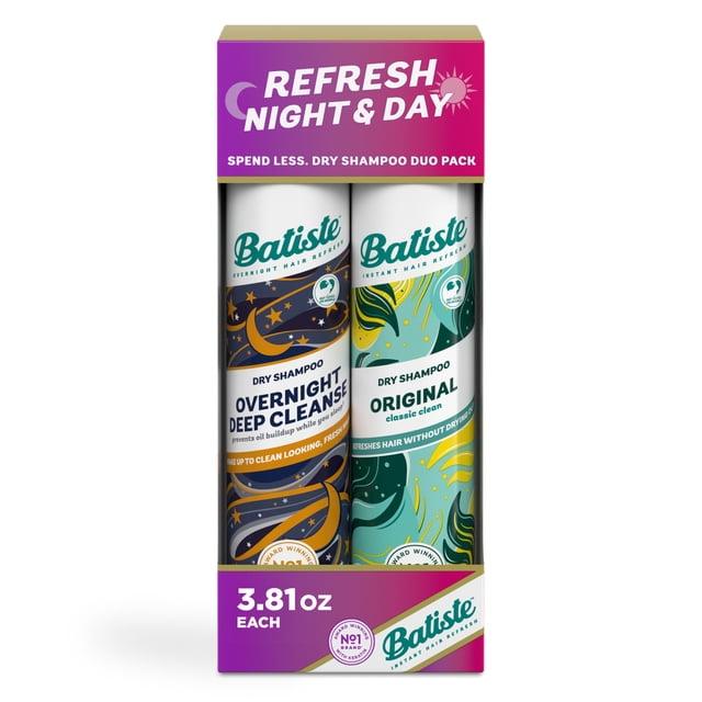 Batiste Dry Shampoo Refresh Night and Day duo 7.62 OZ Dry Shampoo Bottle 2 Pack
