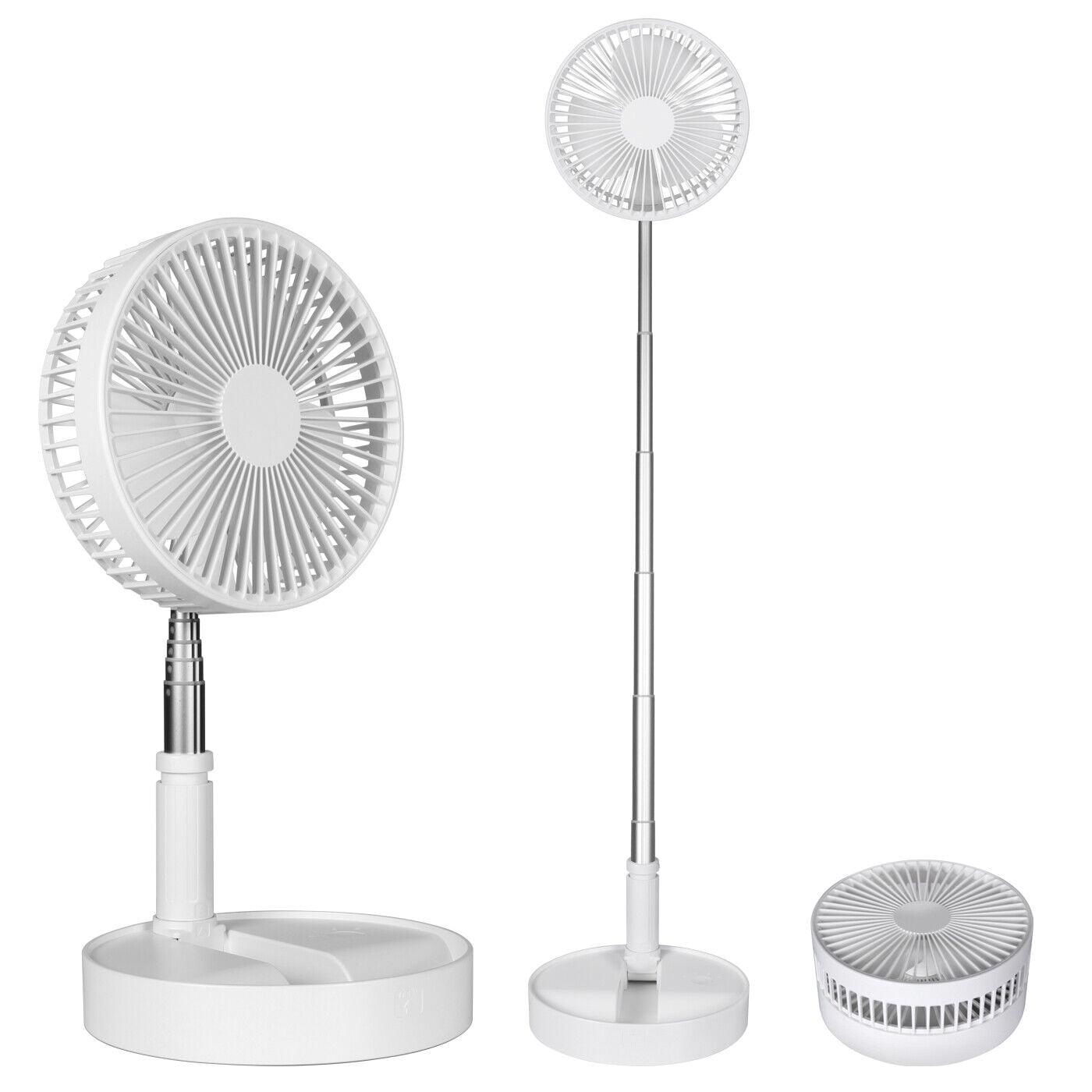 White Adjustable Height Foldable Pedestal Fan with 4 Speeds