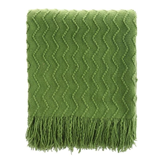 Battilo Home Throw Blanket for Couch, Textured Soft Throw Blankets, Decorative Knitted Blanket for Home Living Room Decor, 50"x60"