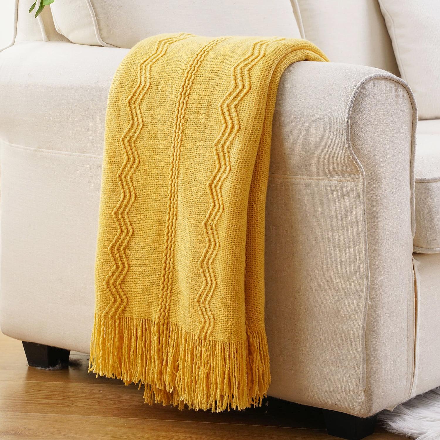 Throw Blanket For Couch, Solid Throw Blanket For Home Decor, Knit Throw Blankets For Bed, 50"X60"