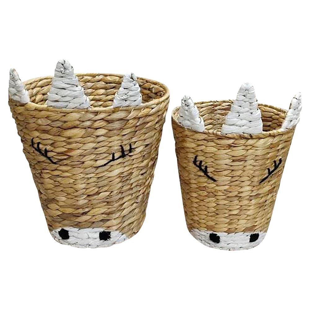 Baum Set Of Two Round Bear Baskets