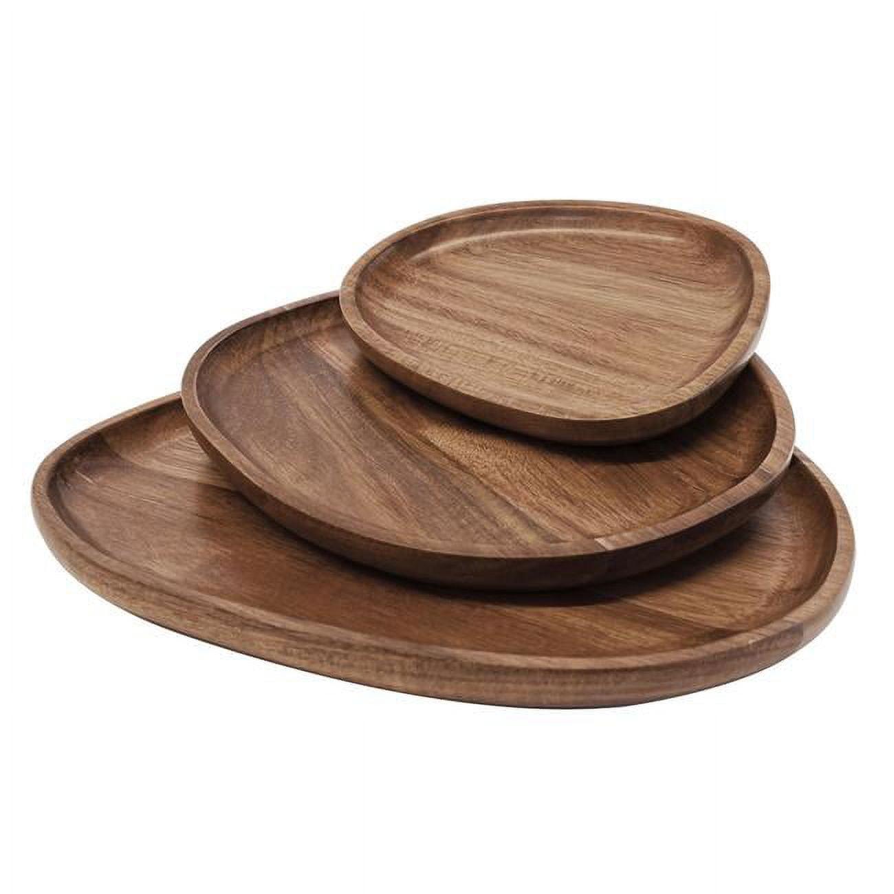 Baum AW3PSS Acacia Wood Serve Tray Set, Brown - 6 Piece