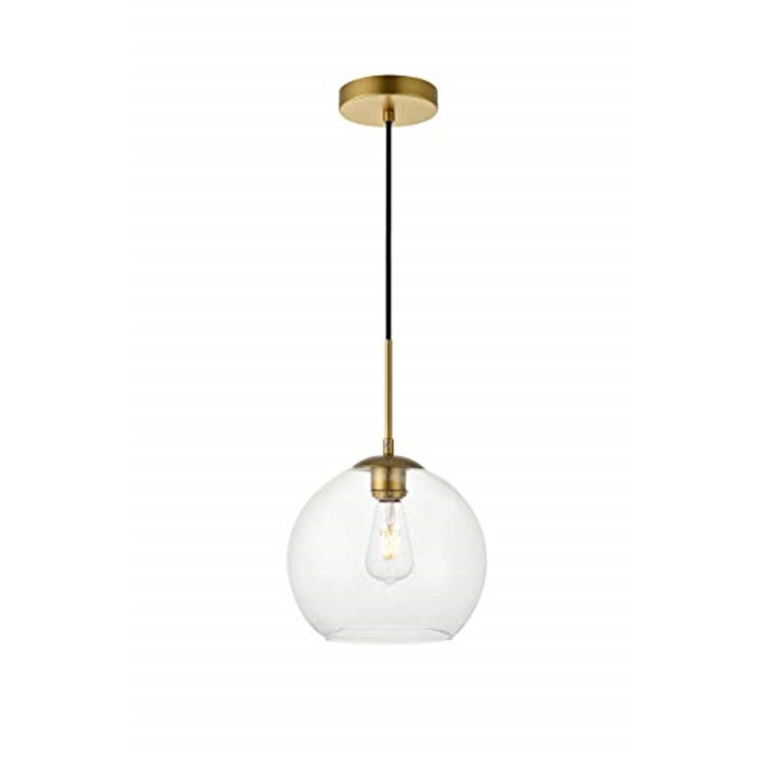 Elegant Lighting Baxter 1 Light Brass Pendant With Clear Glass