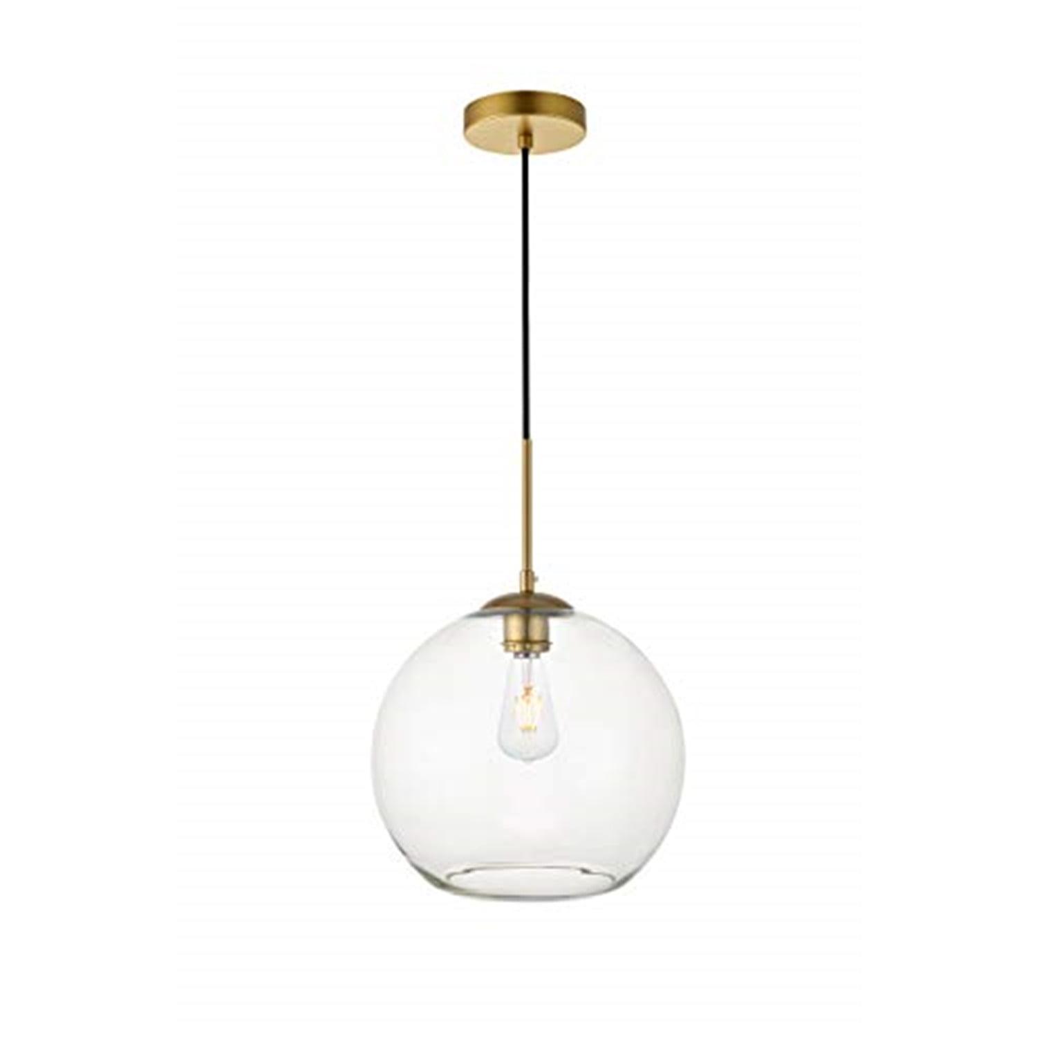 Baxter Brass Finish Adjustable Hanging Pendant with Clear Glass