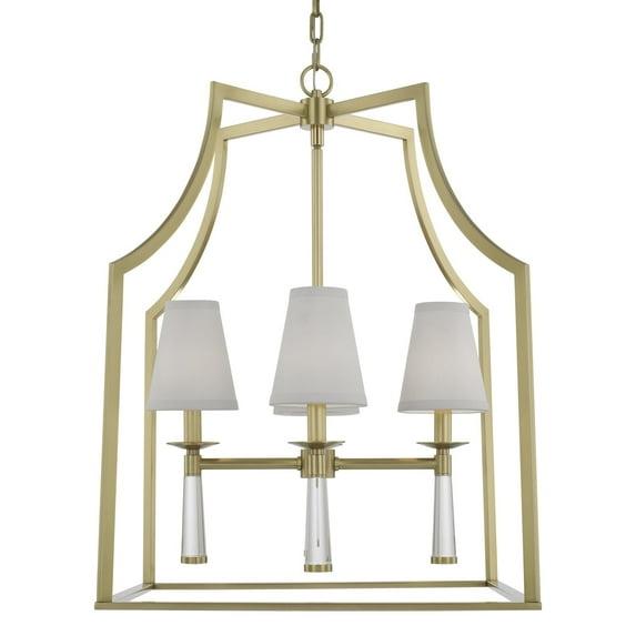 Four Light Chandelier In Minimalist Style 22 Inches Wide By 30 Inches High-Aged Brass Finish    -Traditional Installation Crystorama Lighting 8864-Ag