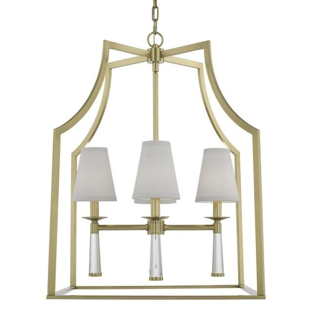 Four Light Chandelier In Minimalist Style 22 Inches Wide By 30 Inches High-Aged Brass Finish    -Traditional Installation Crystorama Lighting 8864-Ag