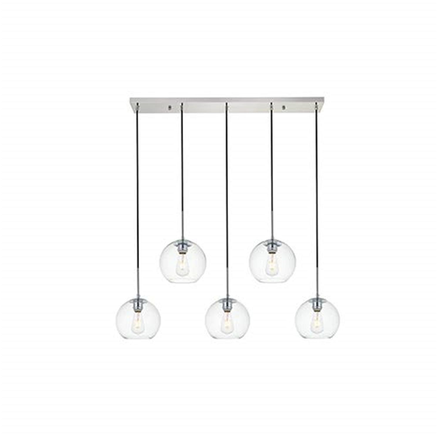 Baxter 5 Lights Chrome Pendant With Clear Glass