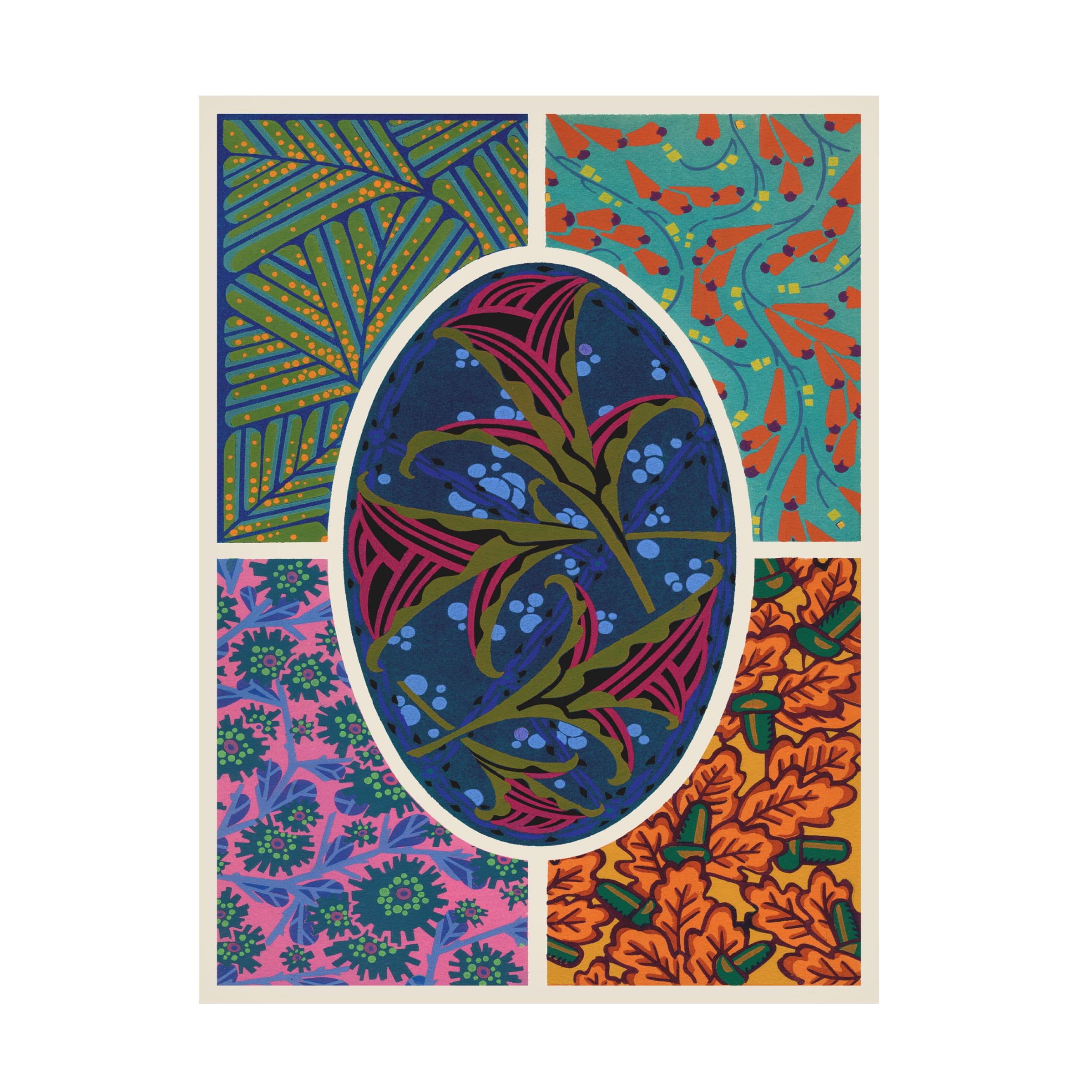 Baxter Mill Archive Multicolor Art Deco Floral Canvas