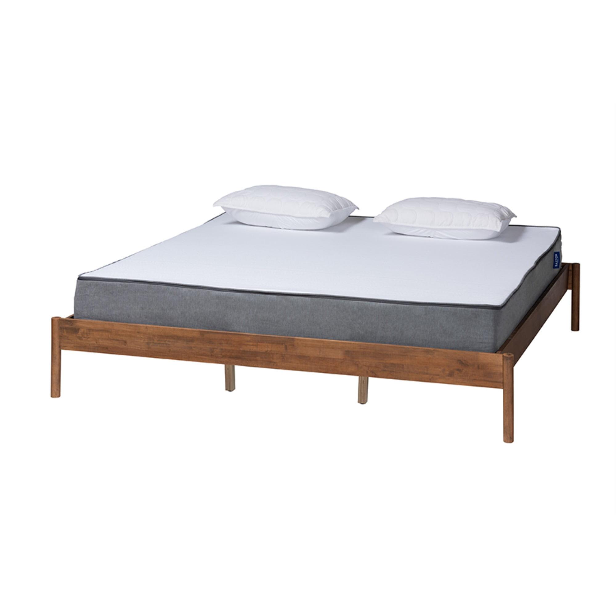 Agatis Wood Bed Frame Ash Walnut - Baxton Studio