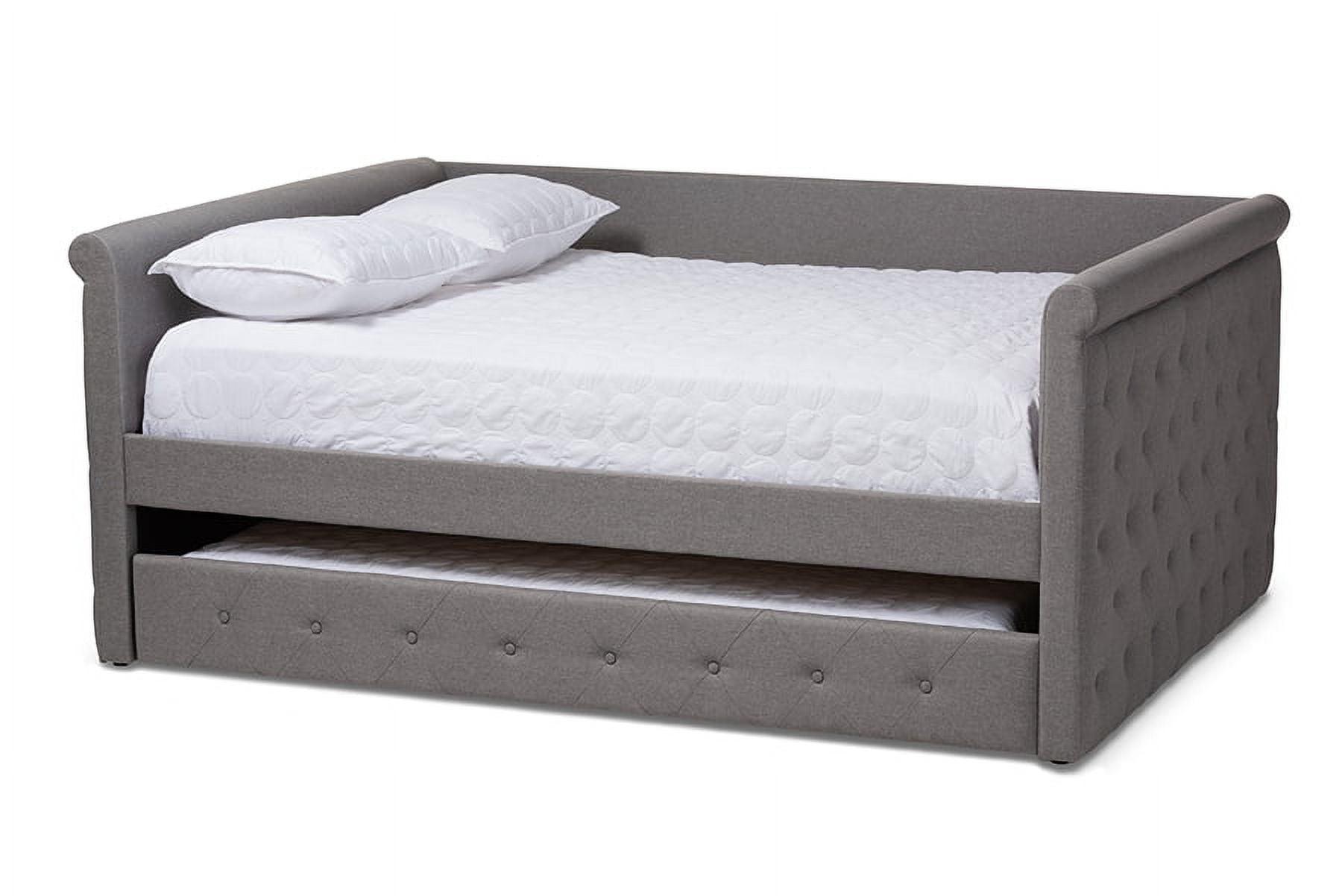 Alena Gray Upholstered Queen Daybed with Trundle