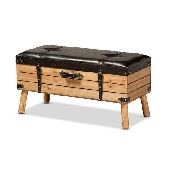 Aaleena Faux Leather Ottoman