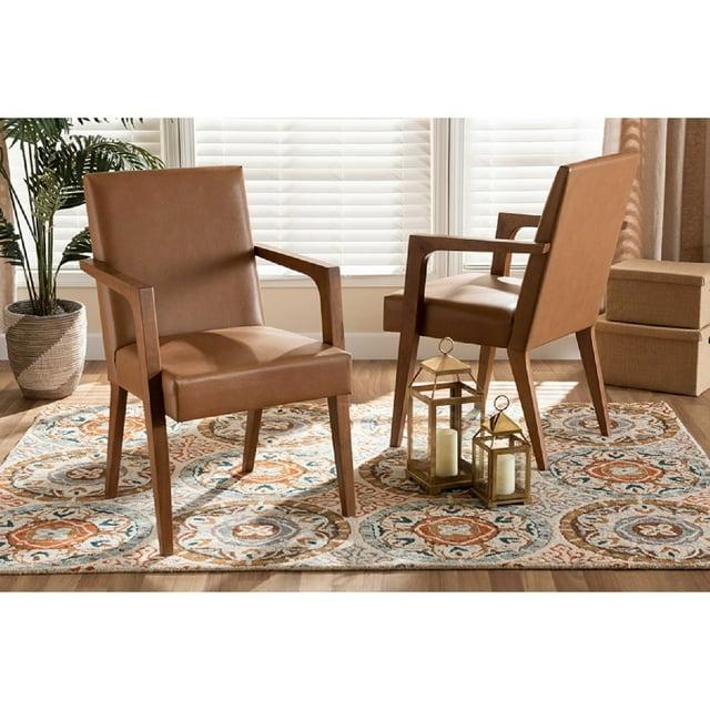 George Oliver Aneurin Faux Leather Armchair (Set of 2)