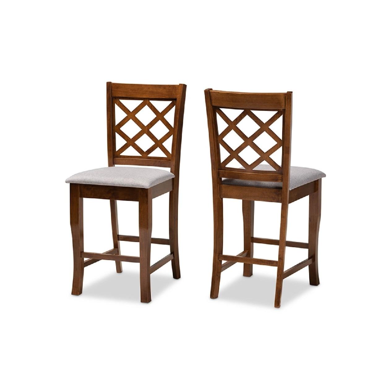 Aria Walnut Brown Wood and Metal Counter Height Pub Chair Set