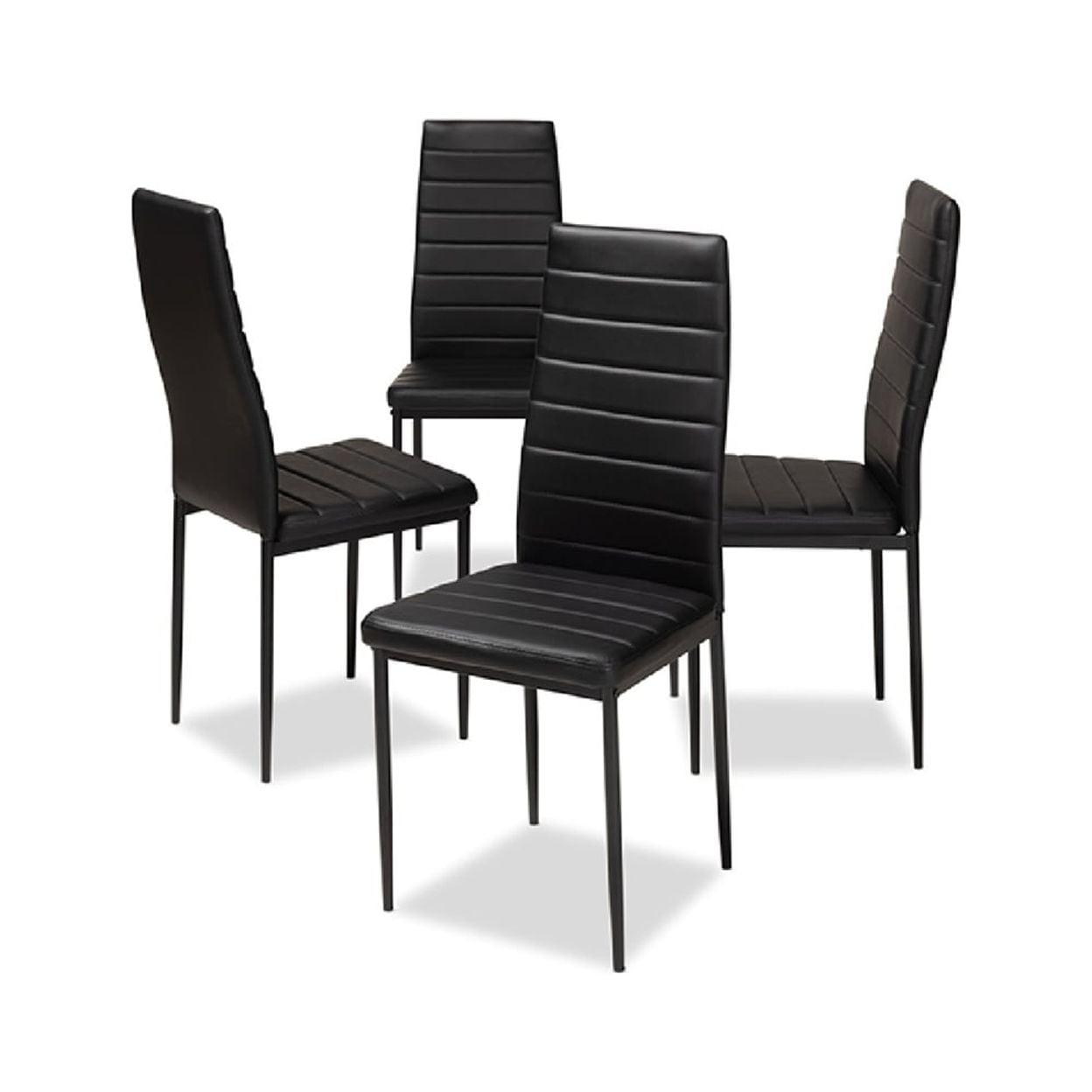 Set of 4 Armand Modern and Contemporary Faux Leather Upholstered Dining Chairs - Baxton Studio