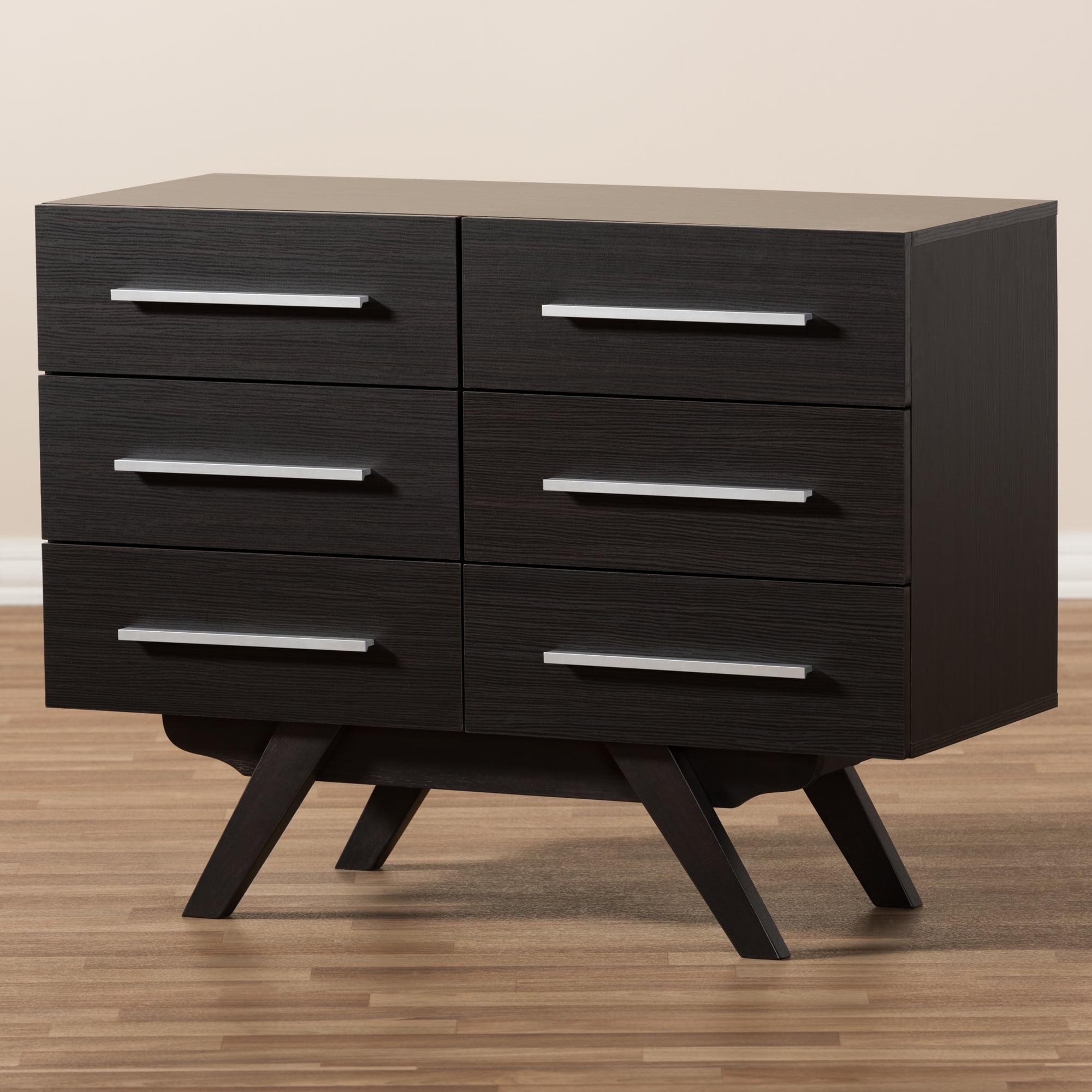 Auburn Coastal Espresso Brown Wood 6-Drawer Dresser